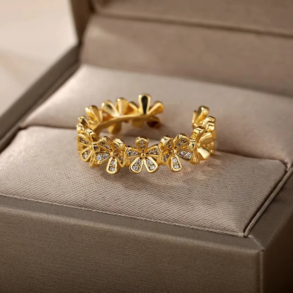 Luxury Aesthetic Zircon Ring – Women’s Adjustable Jewelry