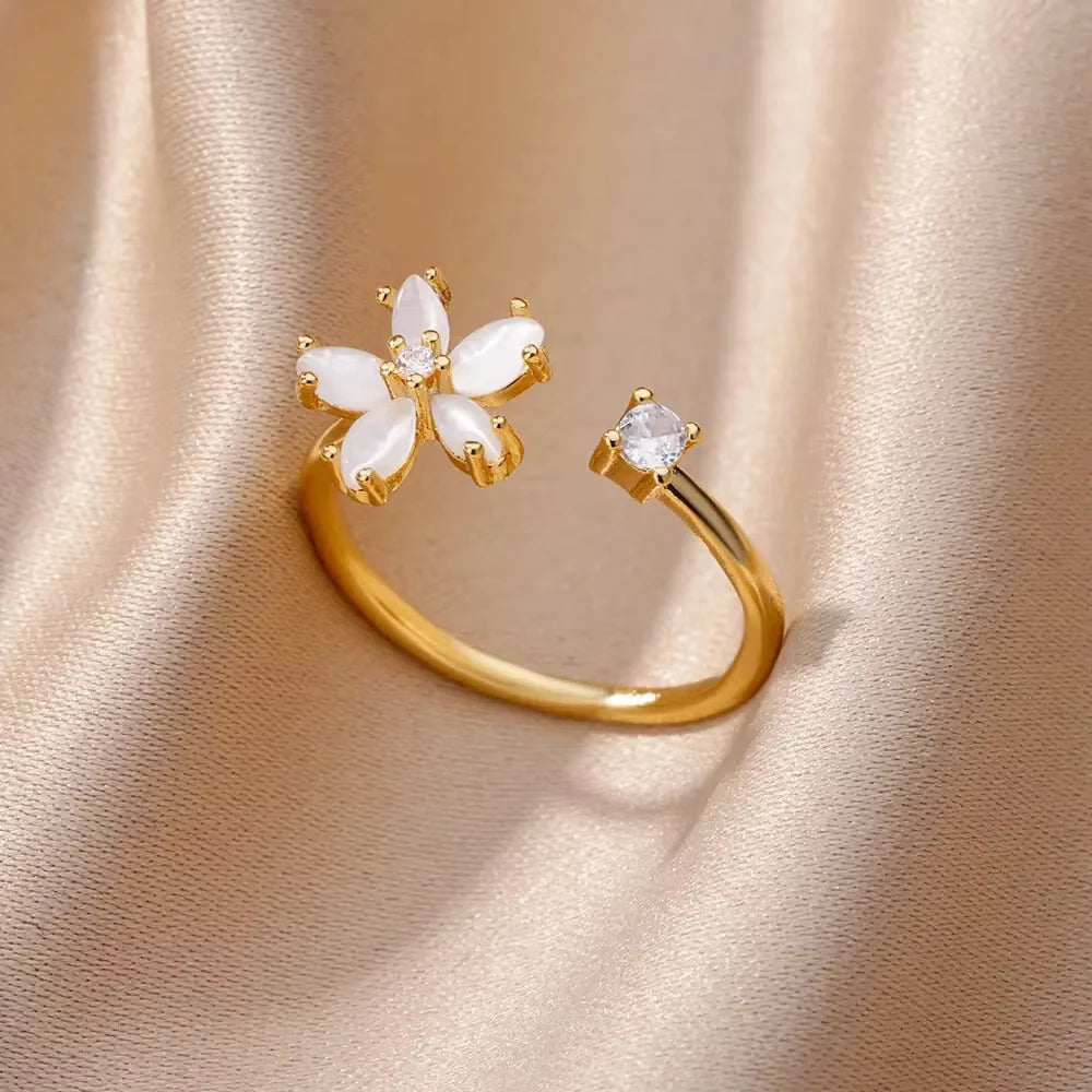 Luxury Aesthetic Zircon Ring – Women’s Adjustable Jewelry