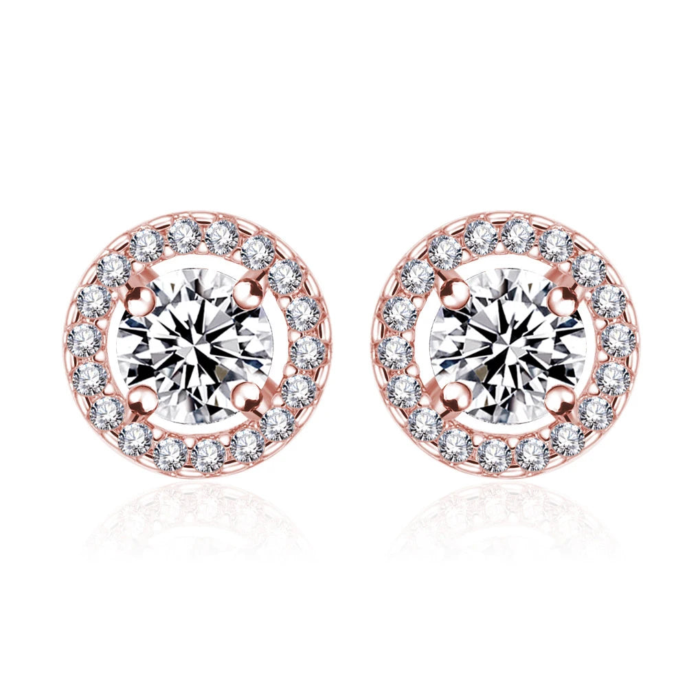 Luxury Round Zircon Earrings