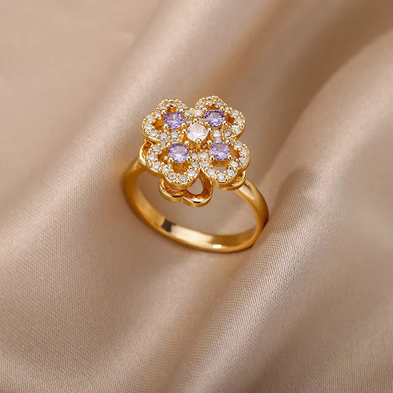Luxury Aesthetic Zircon Ring – Women’s Adjustable Jewelry
