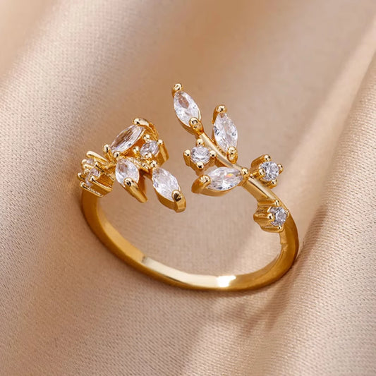 Luxury Aesthetic Zircon Ring – Women’s Adjustable Jewelry