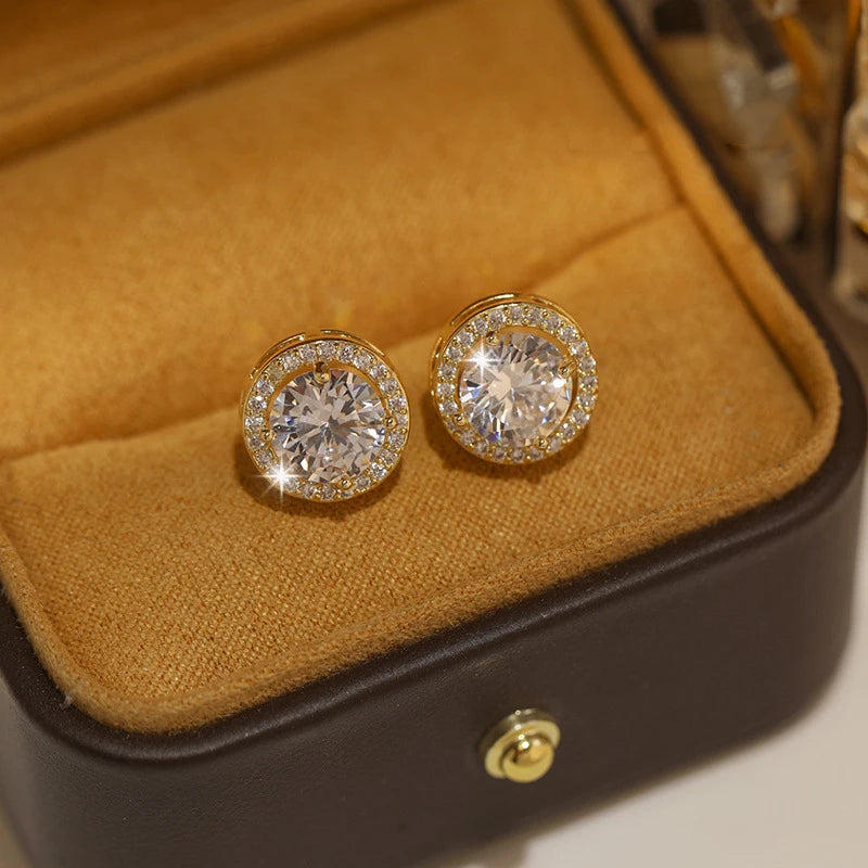 Luxury Round Zircon Earrings
