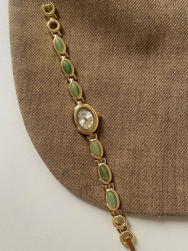 Luxury Jade Quartz Watch