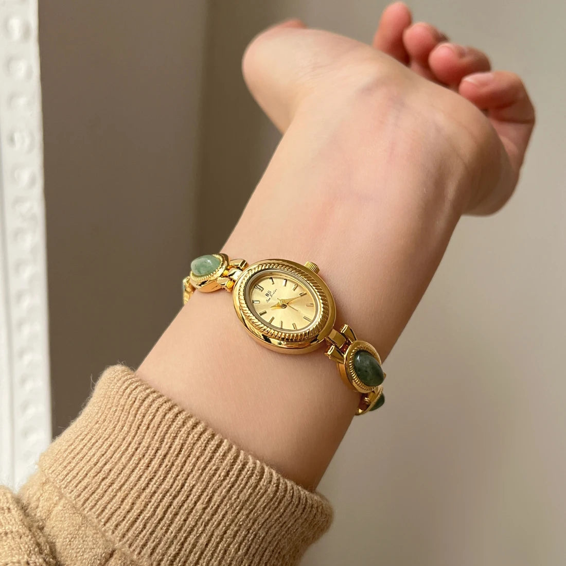 Luxury Jade Quartz Watch