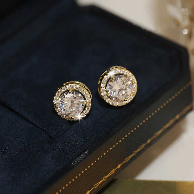 Luxury Round Zircon Earrings