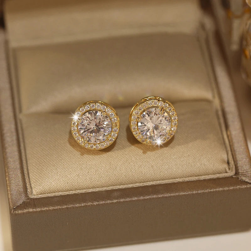 Luxury Round Zircon Earrings