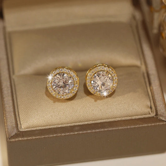Luxury Round Zircon Earrings