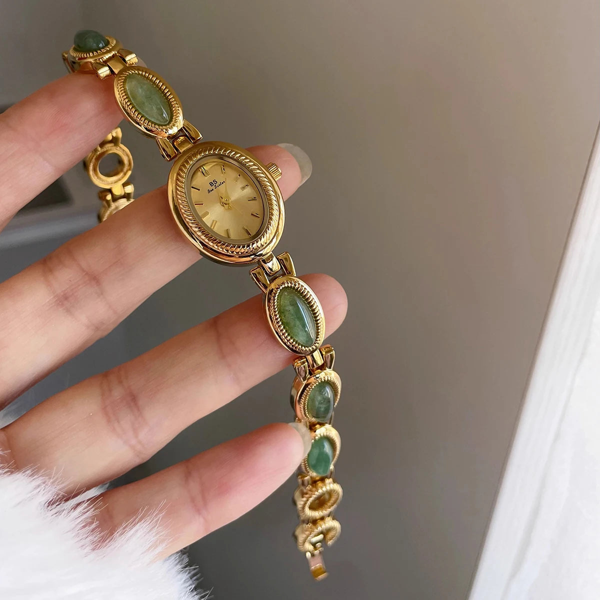 Luxury Jade Quartz Watch