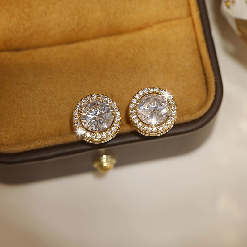 Luxury Round Zircon Earrings