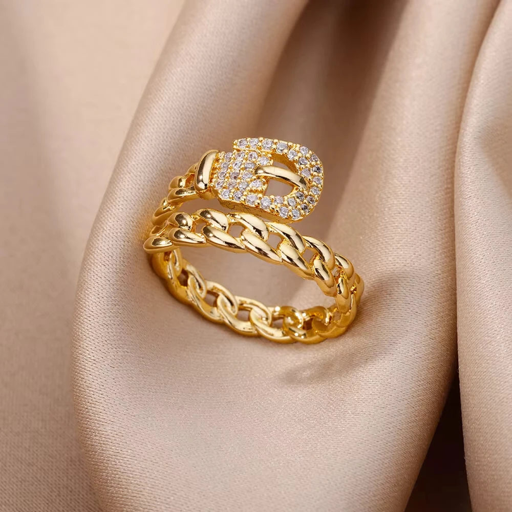 Luxury Aesthetic Zircon Ring – Women’s Adjustable Jewelry