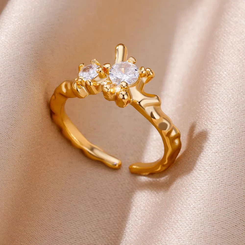 Luxury Aesthetic Zircon Ring – Women’s Adjustable Jewelry